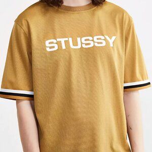 Stussy Basketball Jersey Short Sleeve T-Shirt Spellout Logo Streetwear Men's M